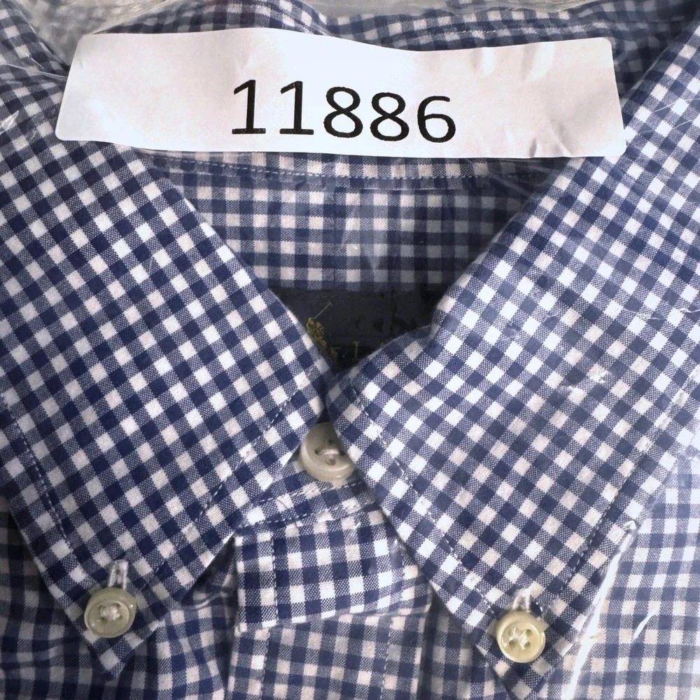 Polo Ralph Lauren Button Down Shirt Men's XL Blue Gingham Excellent Long Sleeve